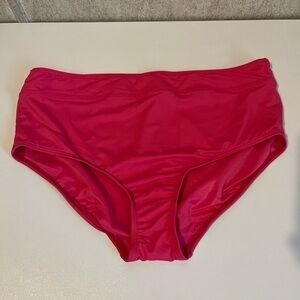 Lands End Hot Pink Swim Bottoms - Classic Bikini Brief Women’s plus 18 new